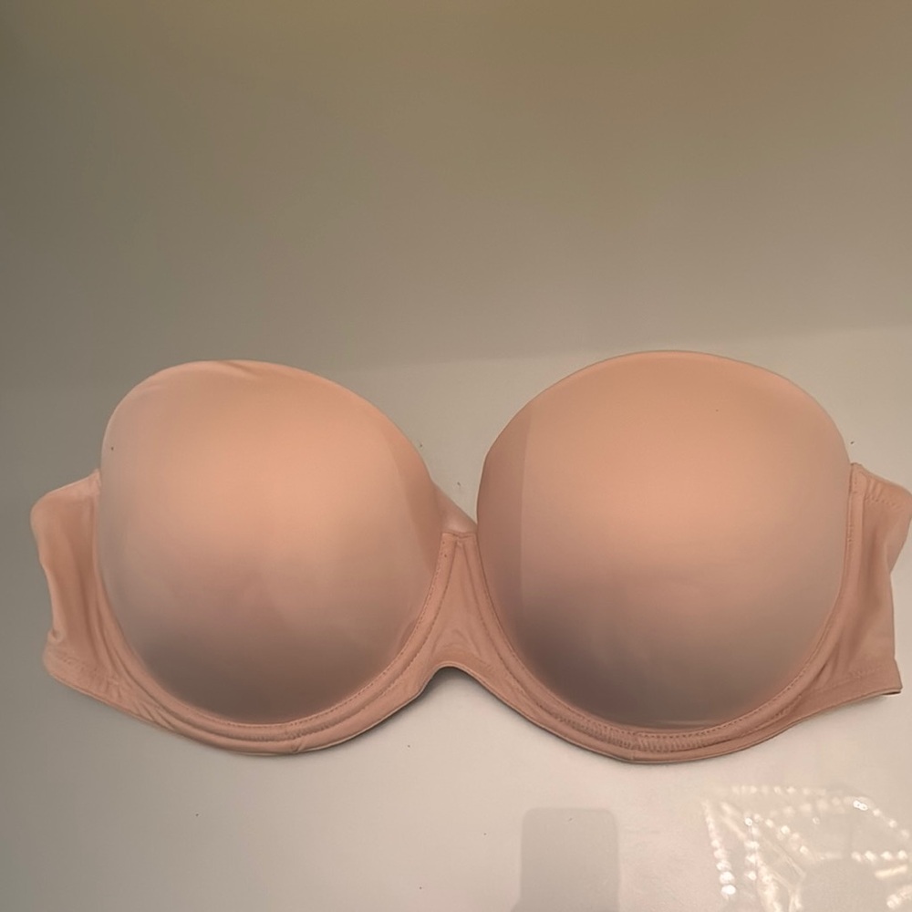 PINK Victoria's Secret Strapless Cream T-Shirt Bra Intimates - Picture 8 of 9